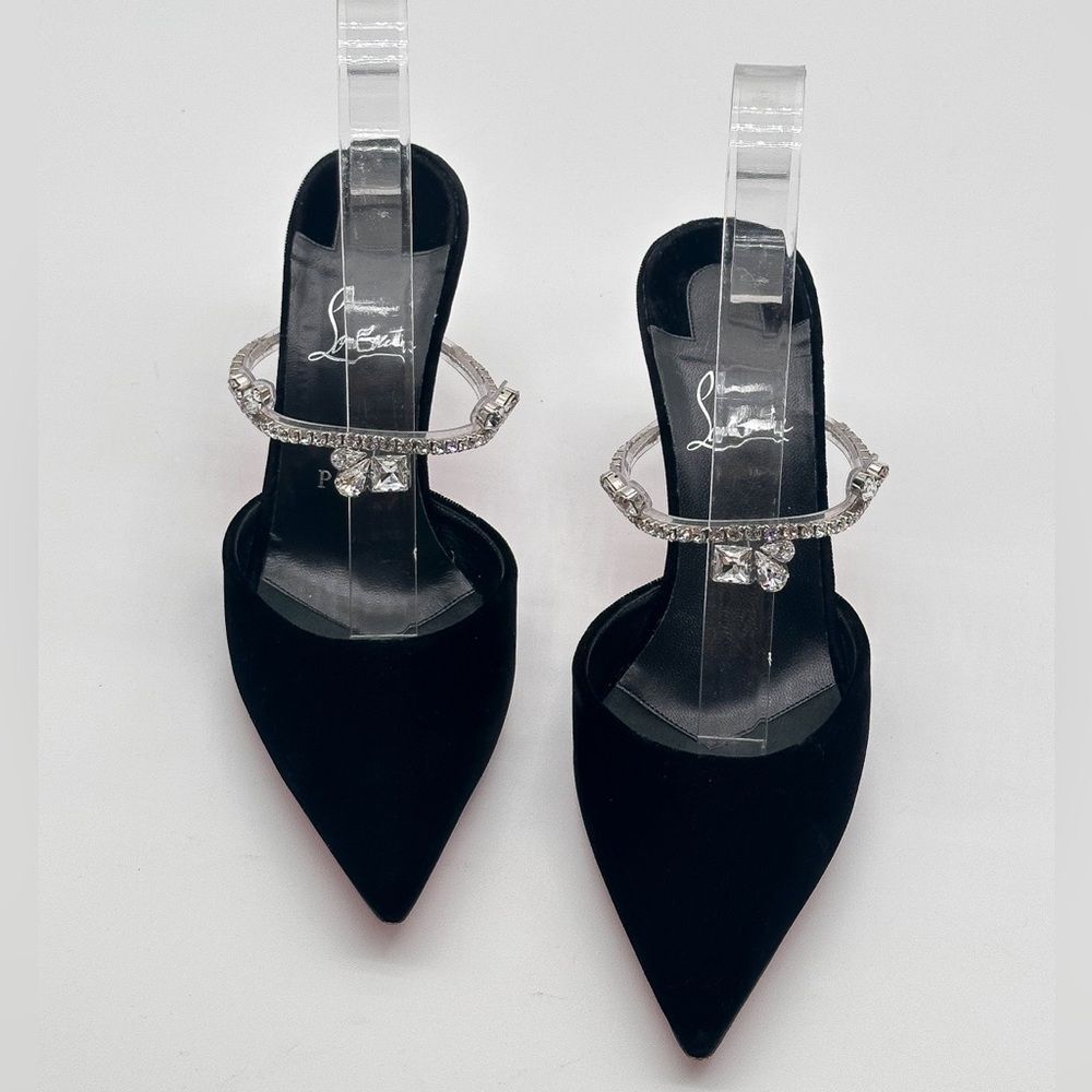 Christian Louboutin Planet Queen 70 Velvet Crystal Embellished Mules 70mm EU 39 - Picture 13 of 14